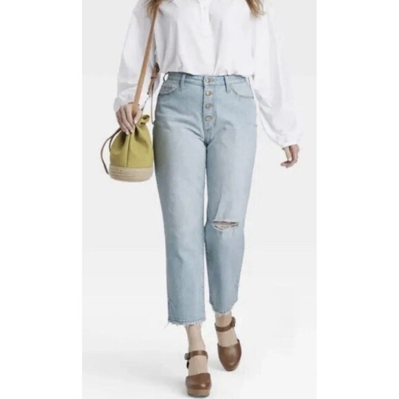 Universal Thread Vintage High Rise Straight Distressed Jeans Women’s Plus 24W - Picture 1 of 12